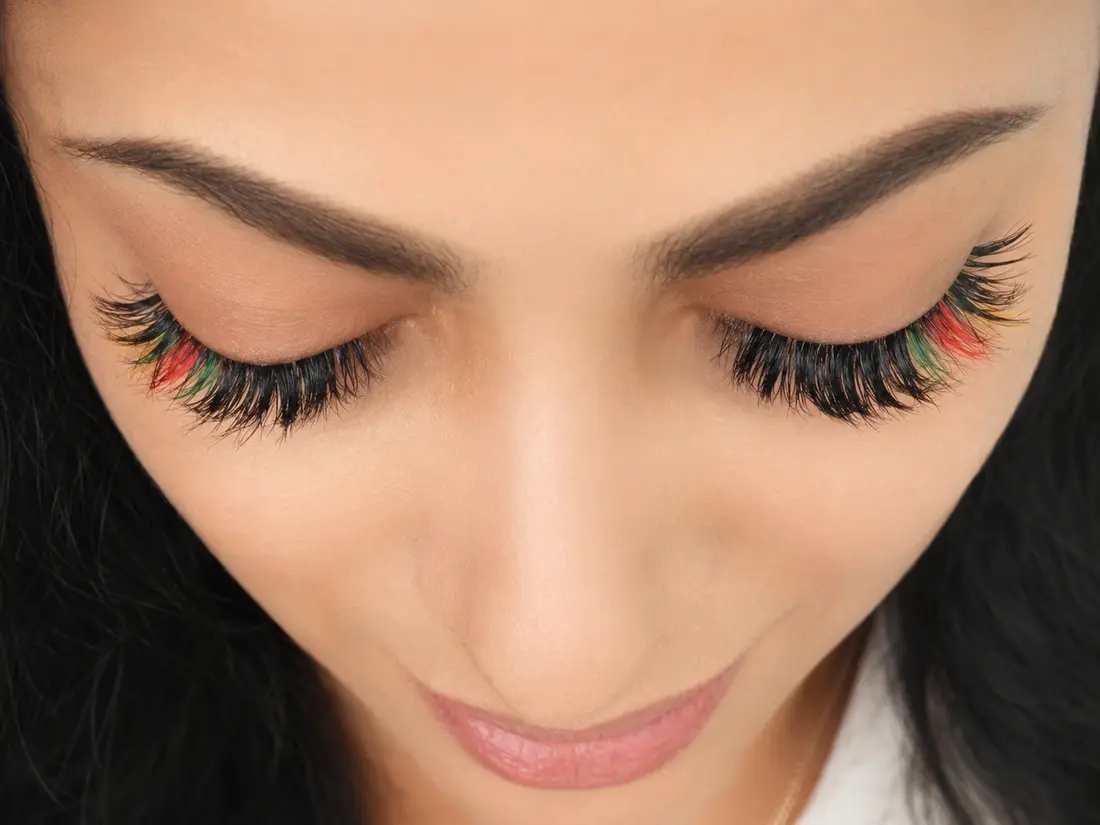 Coloured lash extensions by Cinderella Lashes by Waruni